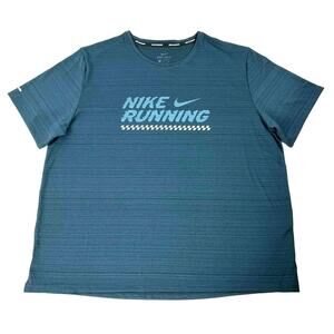 NIKE Men’s Miler Running Dri-Fit Standard Fit T Shirt Navy Sz XL DJ0590-458 NEW